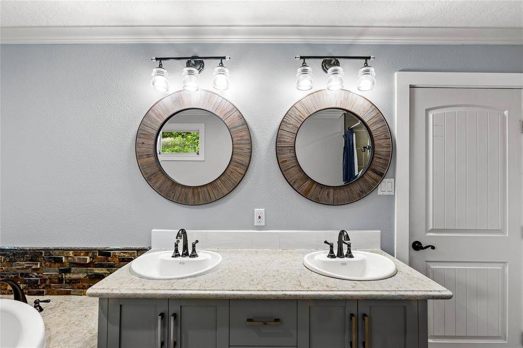 Dual sink vanity.