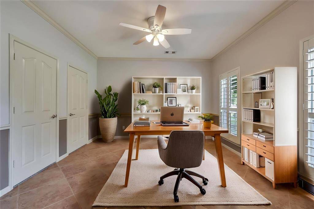 *virtually staged* Designated office can be used as additional main floor bedroom (has closet)