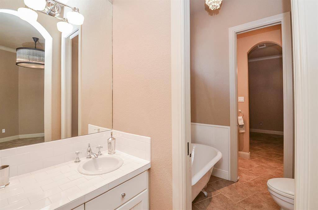 Jack and Jill Bath between bedroom three and four.