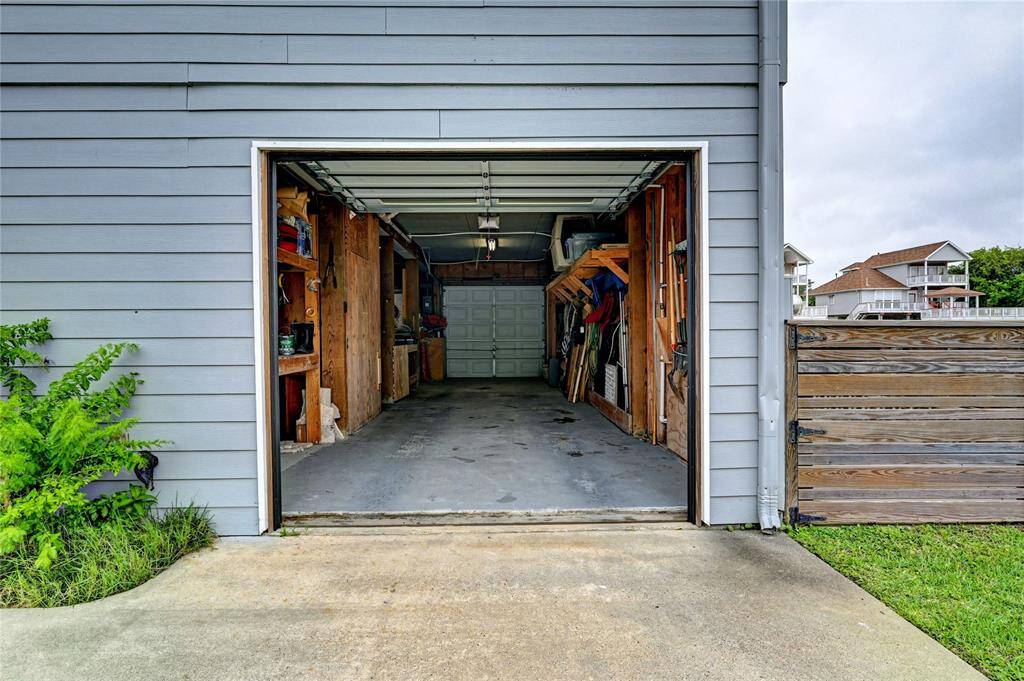 Garages have doors on both ends.