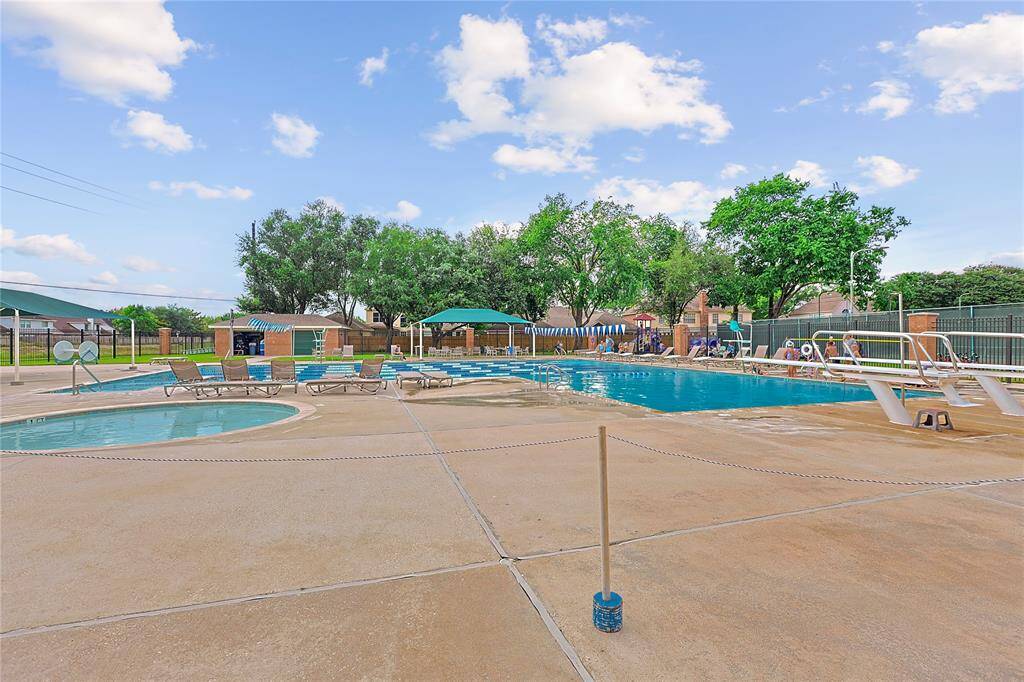 Take a dip in the community pool ona hot summer day.