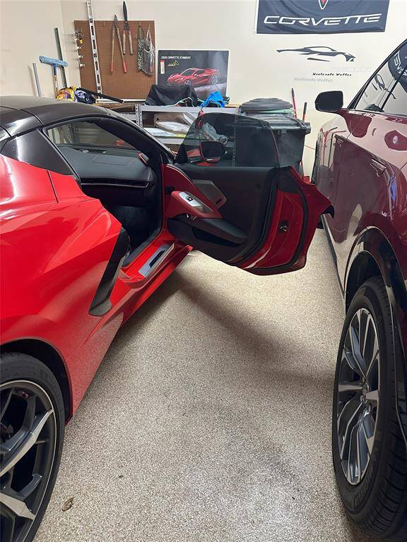 The 3-car oversized garage offers plenty of room to park multiple vehicles while still providing ample space to open your car doors fully.