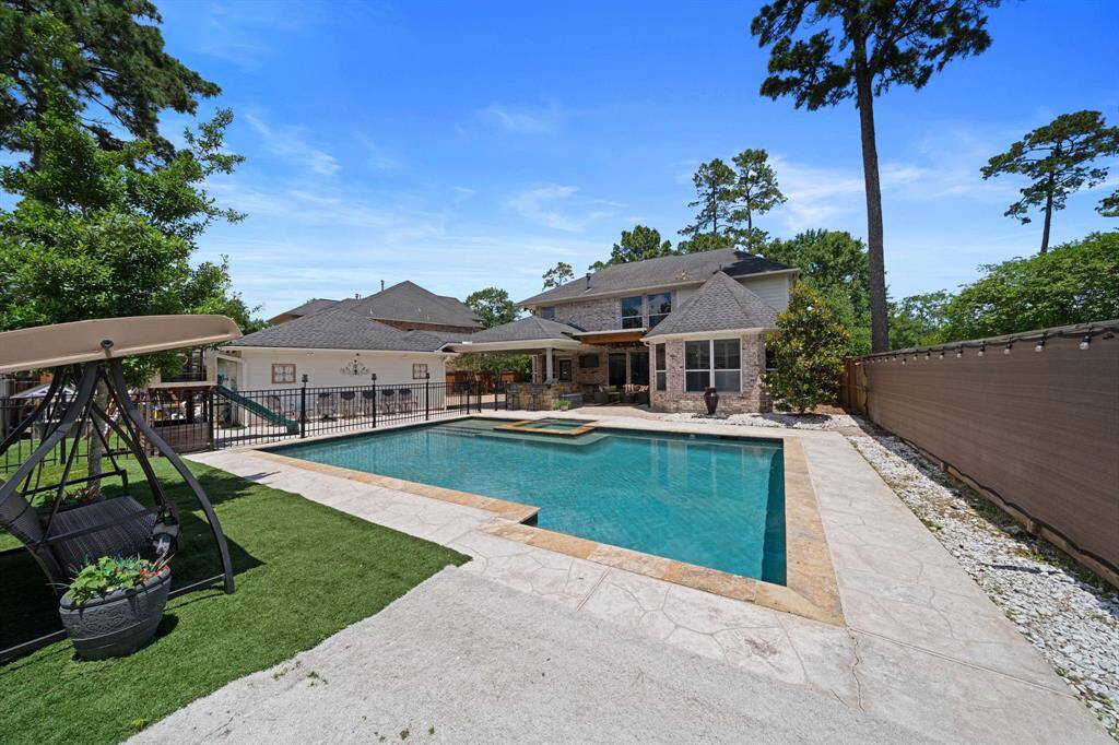 Turf throughout the back yard