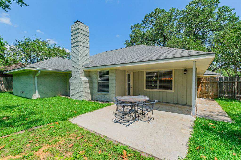 This showcase the covered and extended patio.