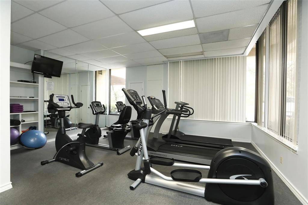 There's plenty of exercise equipment to keep you in shape!