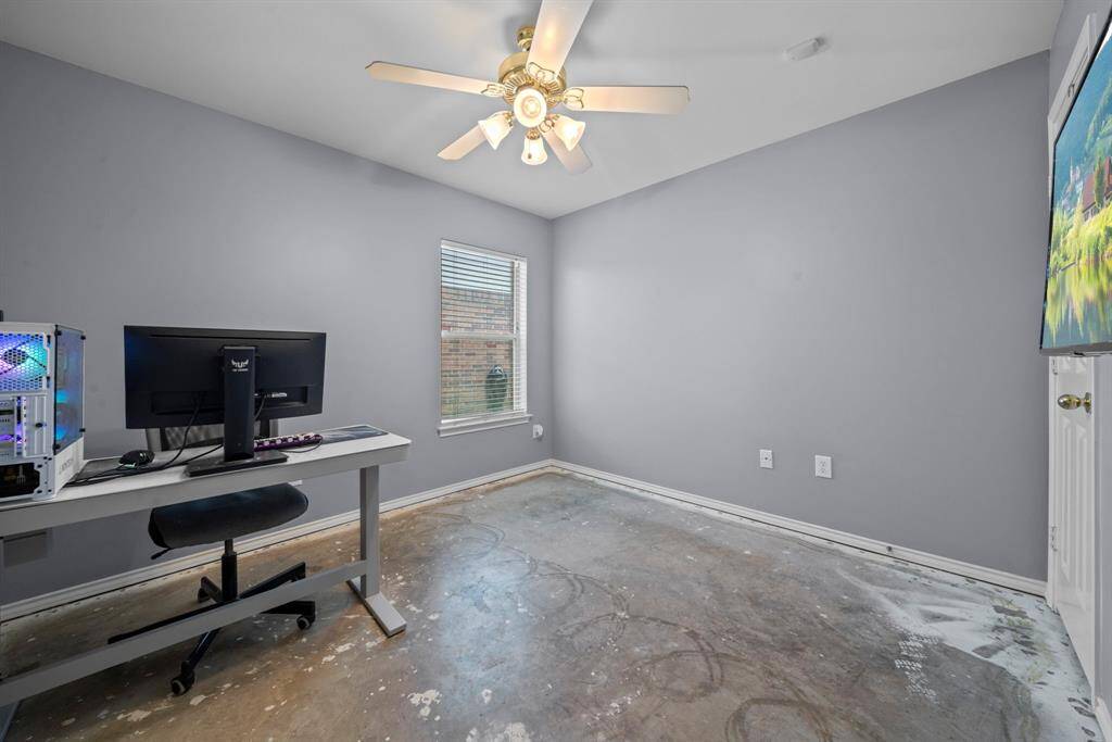 Second bedroom. Another opportunity to add new flooring! (Carpet removed in the closet as well).