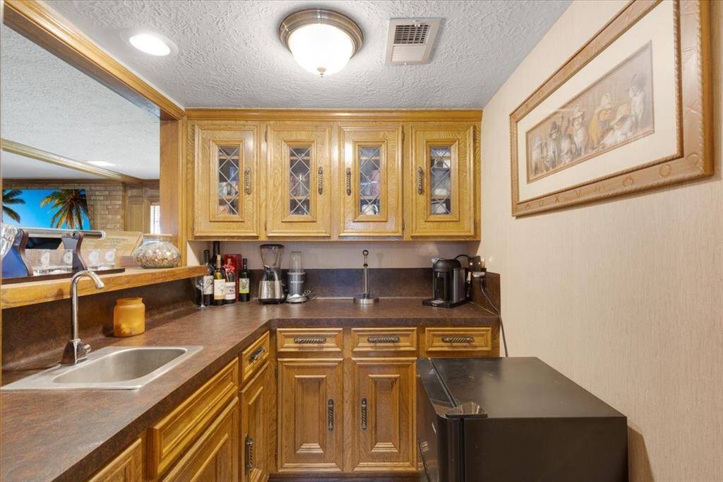 Wet bar with lots of storage for your favorite beverages.
