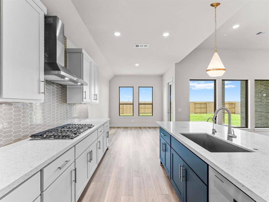 Cabinet Hardware, Soft Close Cabinet Doors, and Upgraded Chimney Style Vent to Exterior