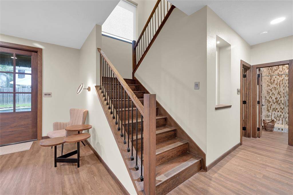 Custom made wooden staircase.