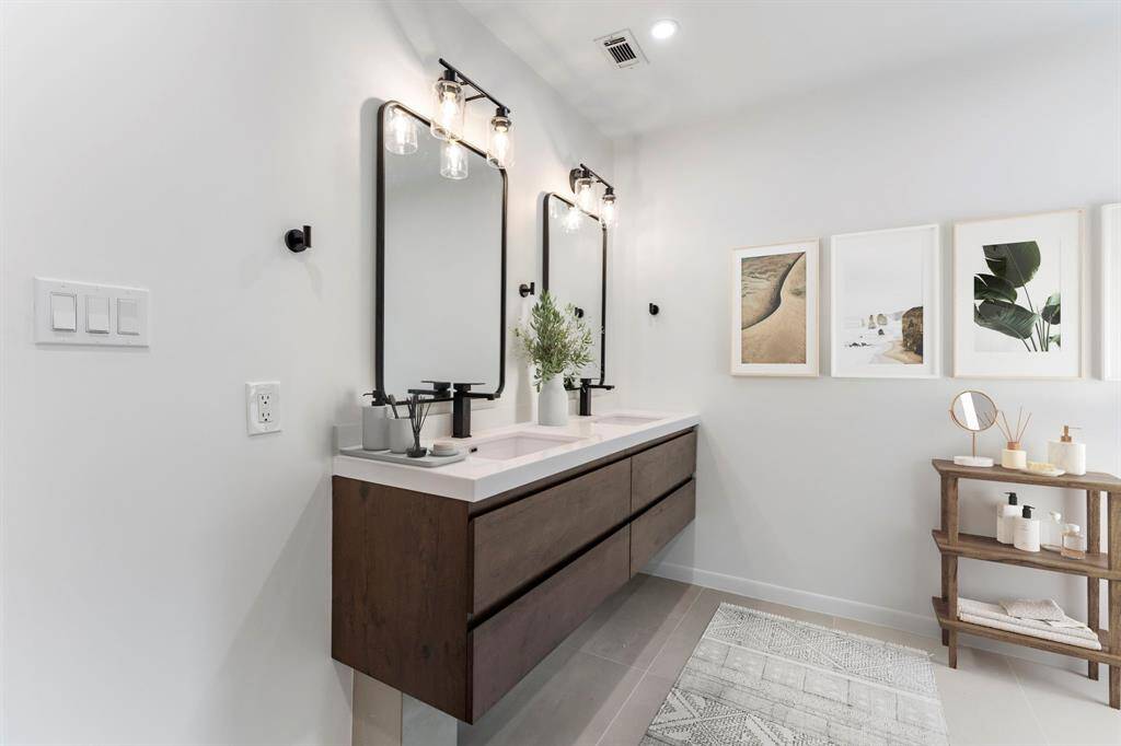Newly remodeled secondary bathroom.