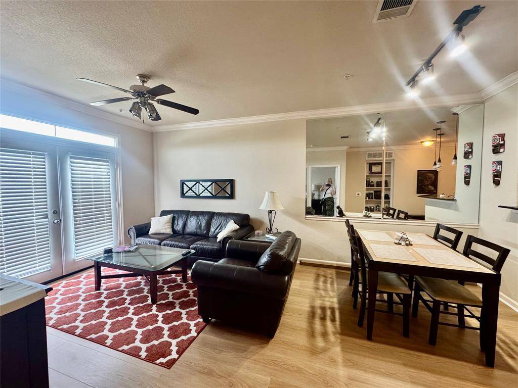 View of Living Room and Dining from the bedrom.