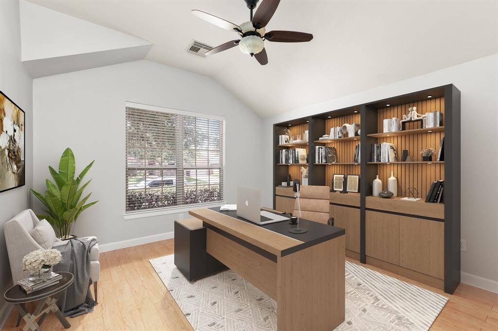 Home office - Virtual staging, enjoy a serene environment to work from home in comfort and style