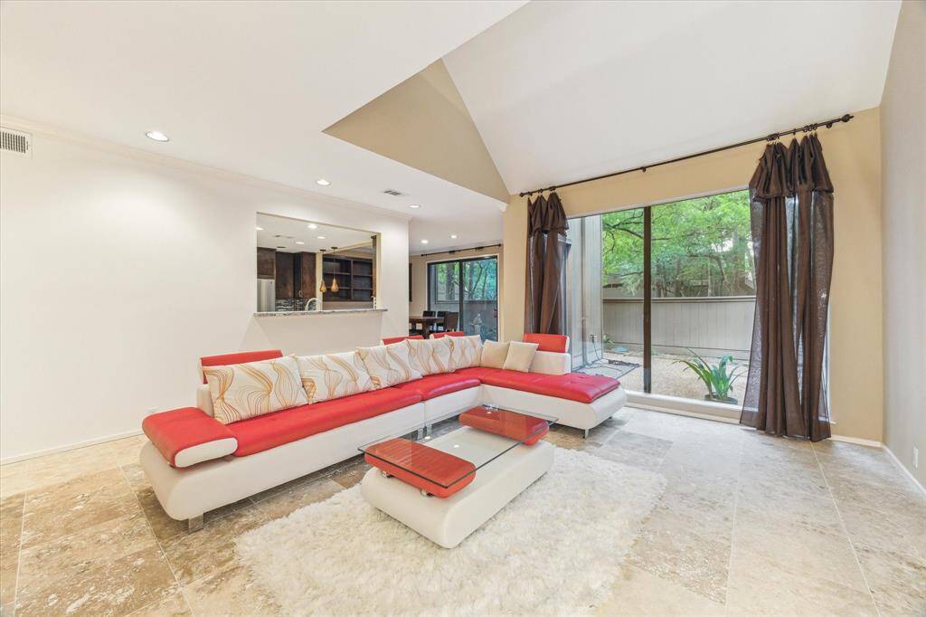 The dining room is an ideal place to take in the beautiful view while dining indoors.