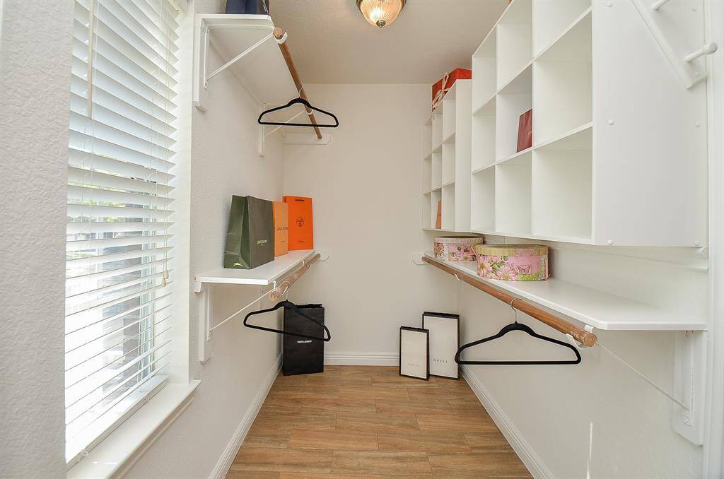 One of the two big primary bedroom closets