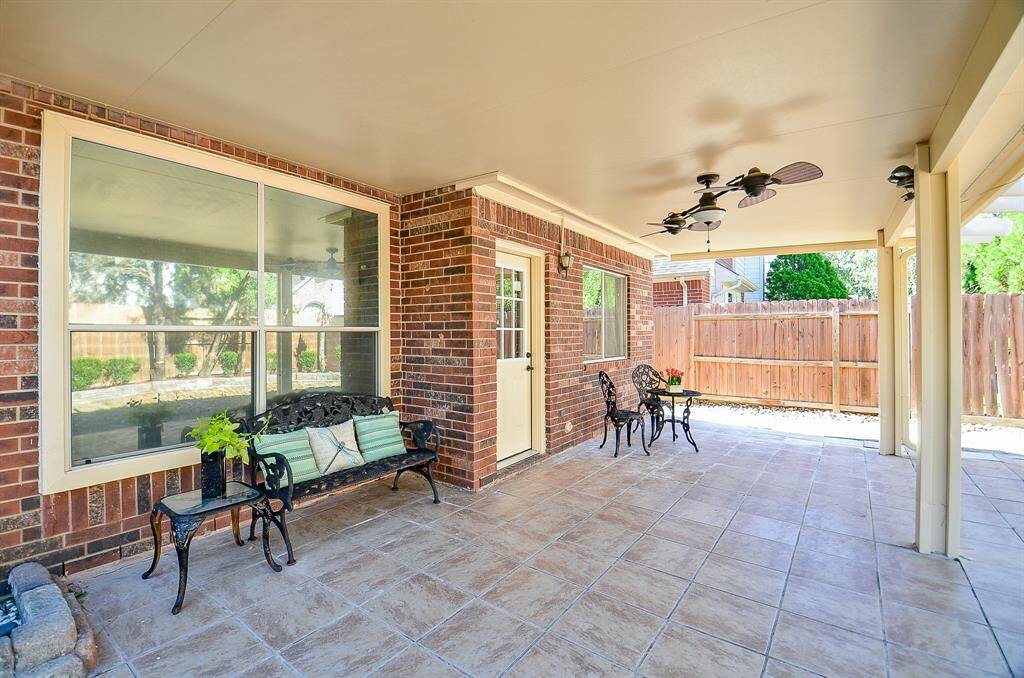 Relax in your spacious covered patio