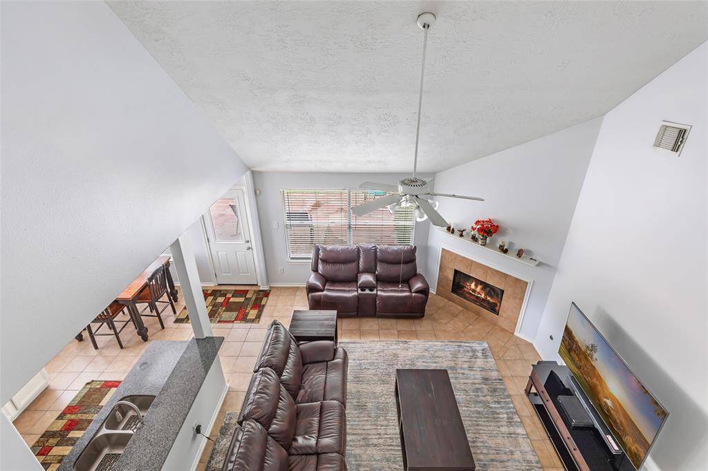 View of downstairs from stairway