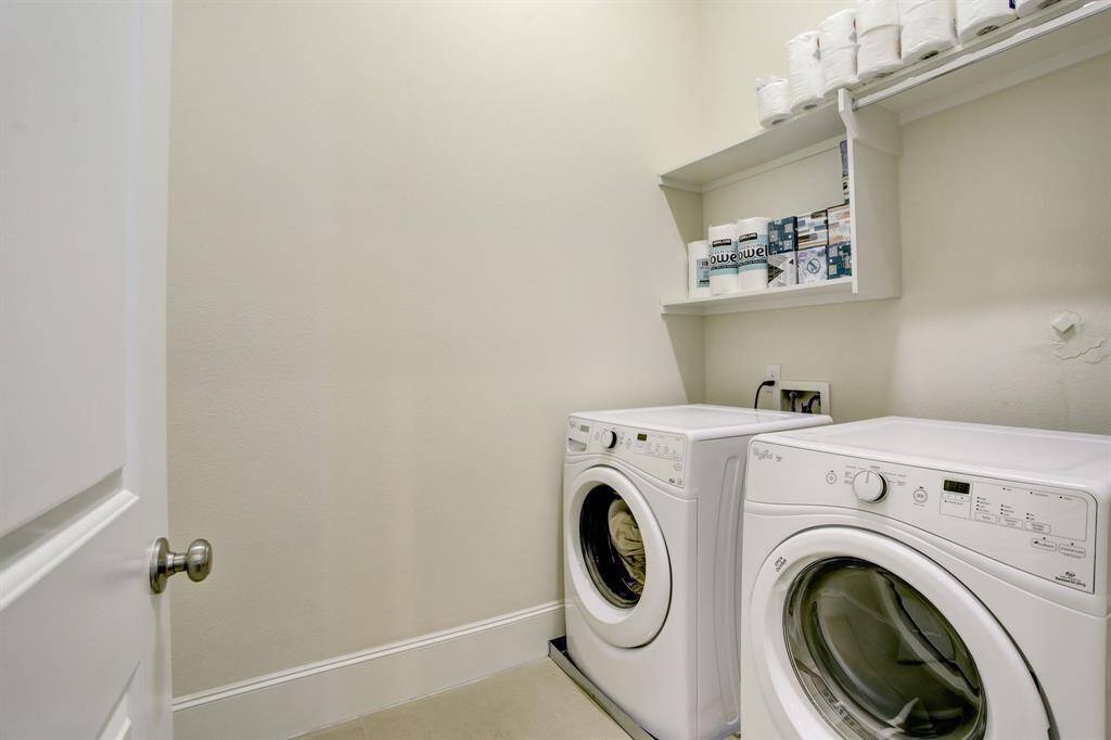 Full-sized laundry room, washer and dryer included. Located on the 2nd floor.