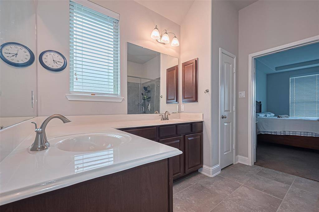 Extra large, seamless shower in the primary bathroom!