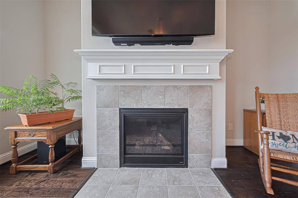 Fireplace and alcoves