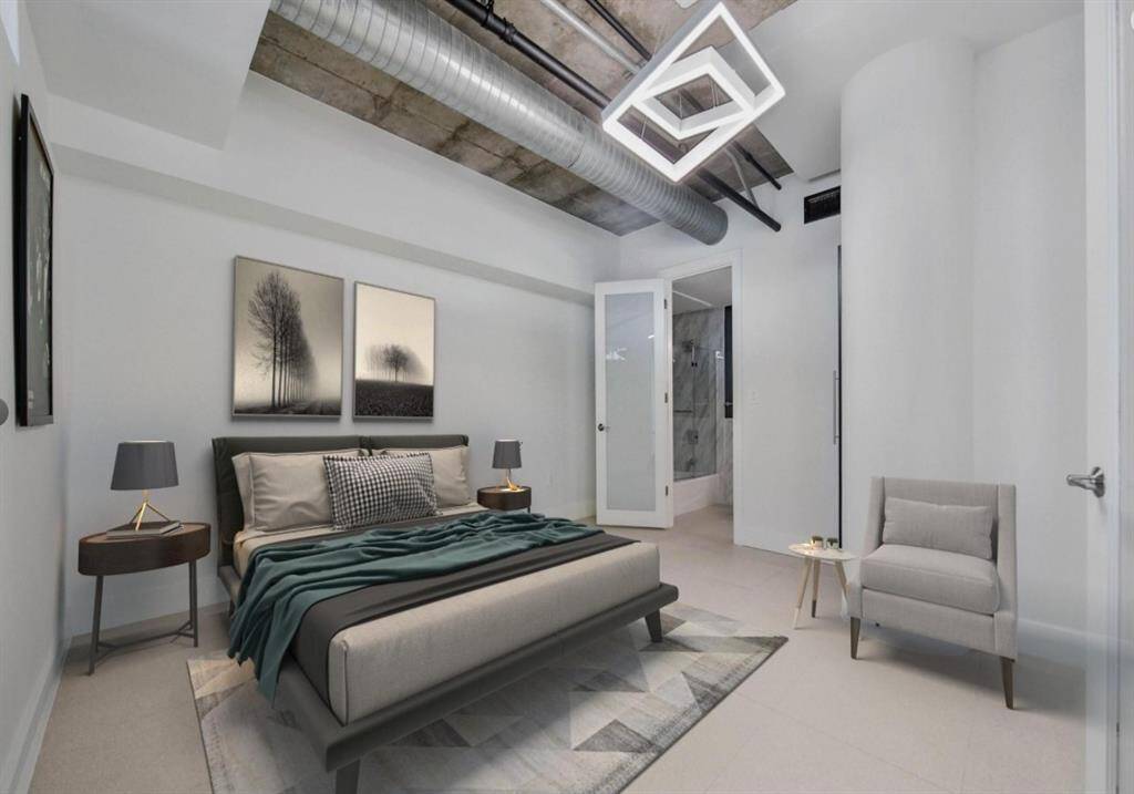 View of bedroom #1. Virtually staged.