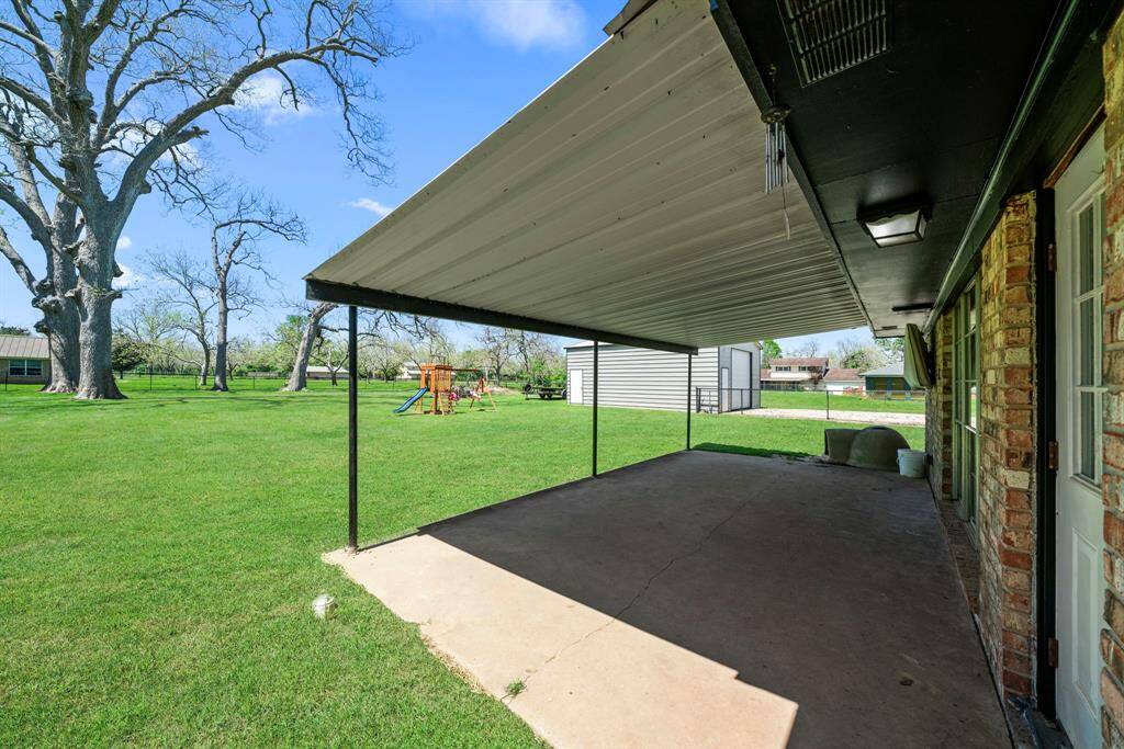 The 25 x 10 covered back patio will accommodate multiple seating areas to host large gatherings.The perfect place to enjoy that morning cup of coffee or relax and unwind at the end of a busy day. TV mount in place to enjoy game nights.