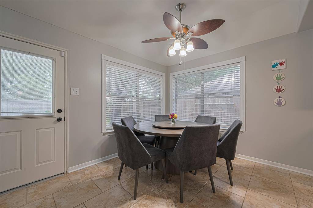 Breakfast room filled with natural light