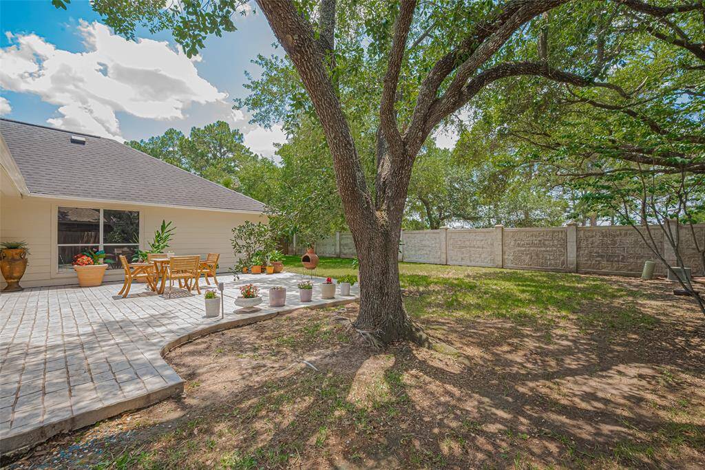 Gorgeous backyard with an extended paver patio