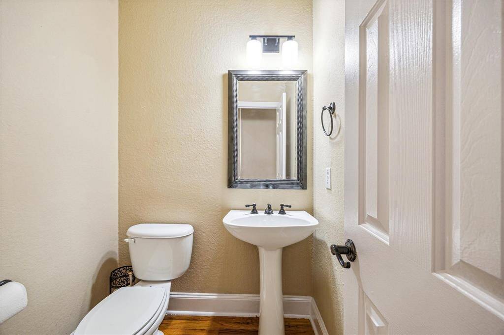 Half bath on Family room level.