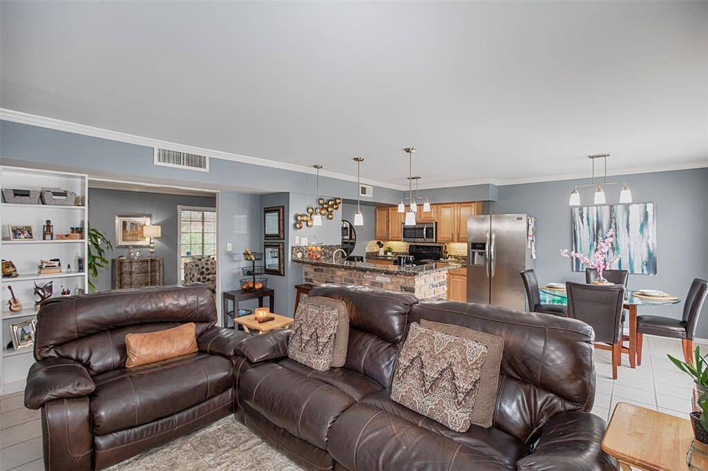 From this view of the family room, you can see the entryway.