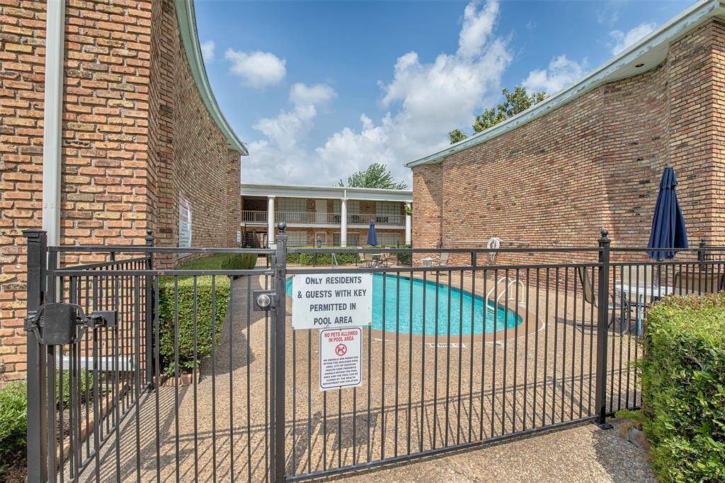 The pool in the community is gated.