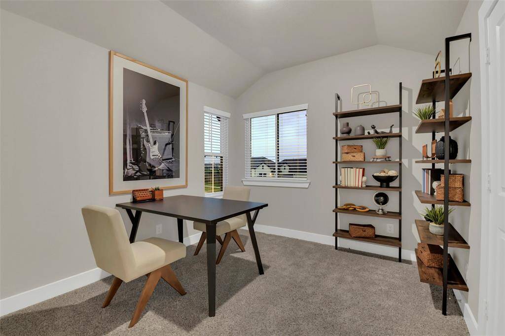 3rd bedroom upstairs, modeled as an in-home office
