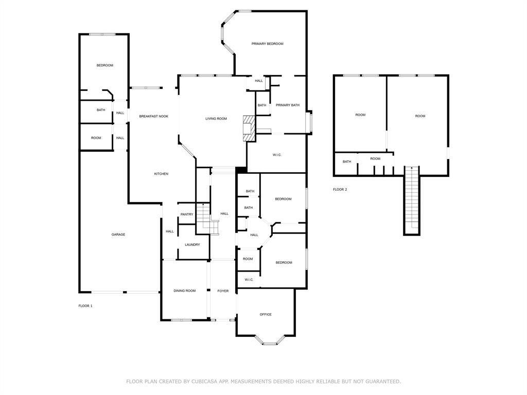 Floor plan.  Note a few of the spaces are labeled wrong.  There is an open desk space by the two secondary bedrooms and the full bathroom has a door separating the sink area from the shower area.