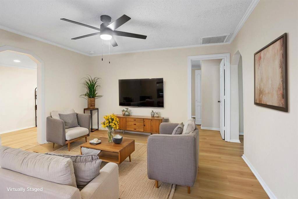 living room virtually staged