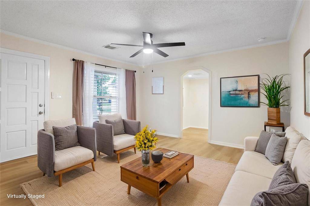 living room virtually staged