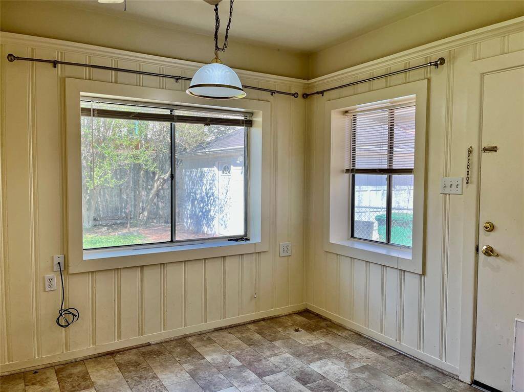 The breakfast space is generous and gives a great view of the backyard.
