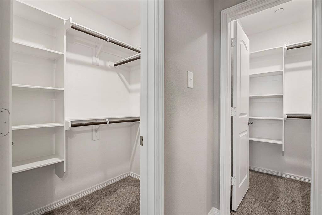 Representative photo of the Houston floor plan by History Maker Homes, primary closet space, approximate completion date is June 2025