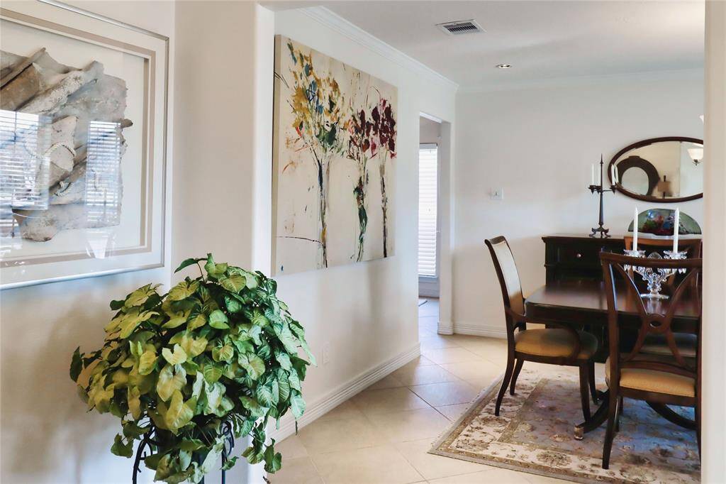 View from entry into the formal dining room