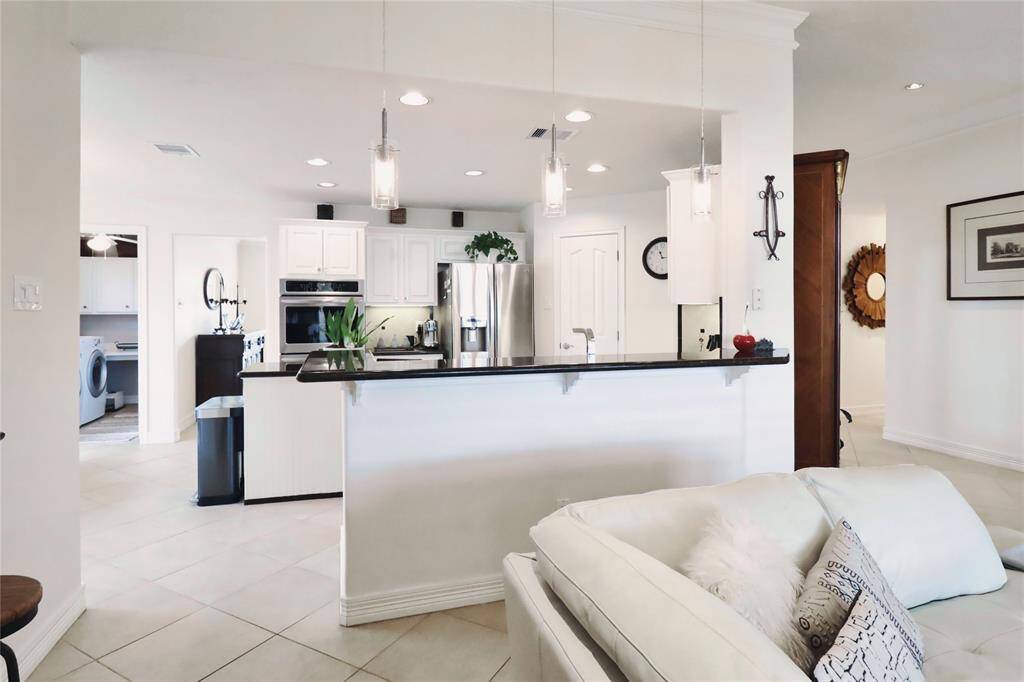Kitchen opens to family room