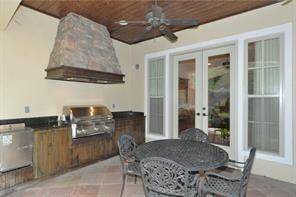 A closer view of the outdoor kitchen