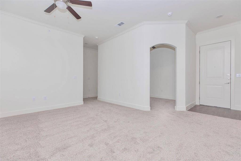 Study with closet off of living room