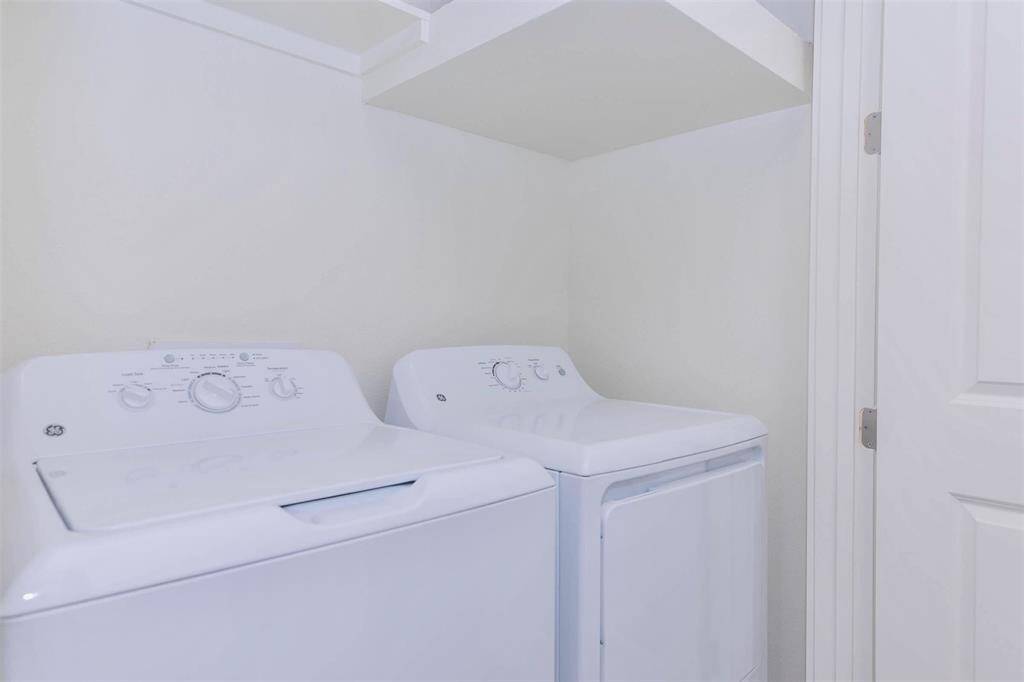 Full size washer dryer included, located in primary bathroom
