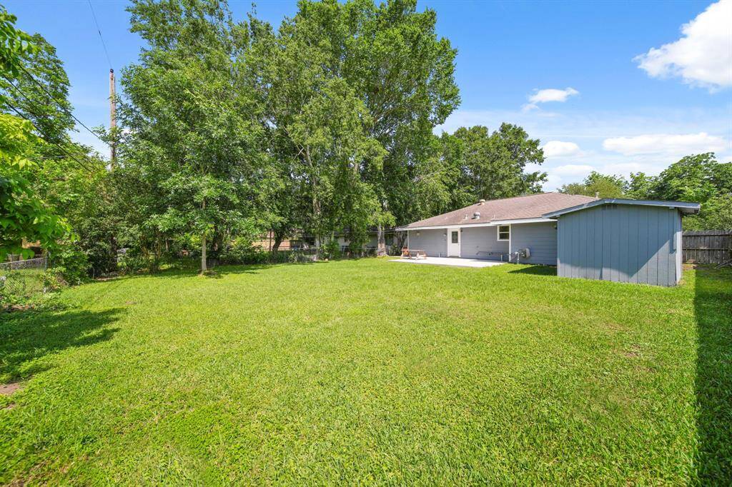 Large fenced in backyard.