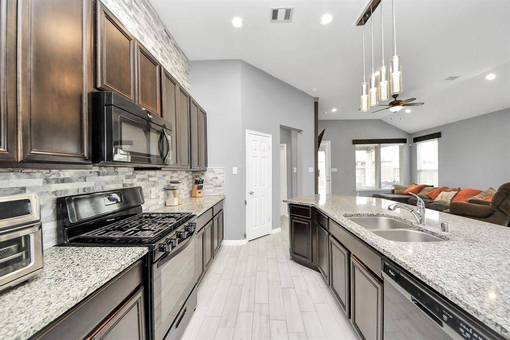 Kitchen with granite countertops