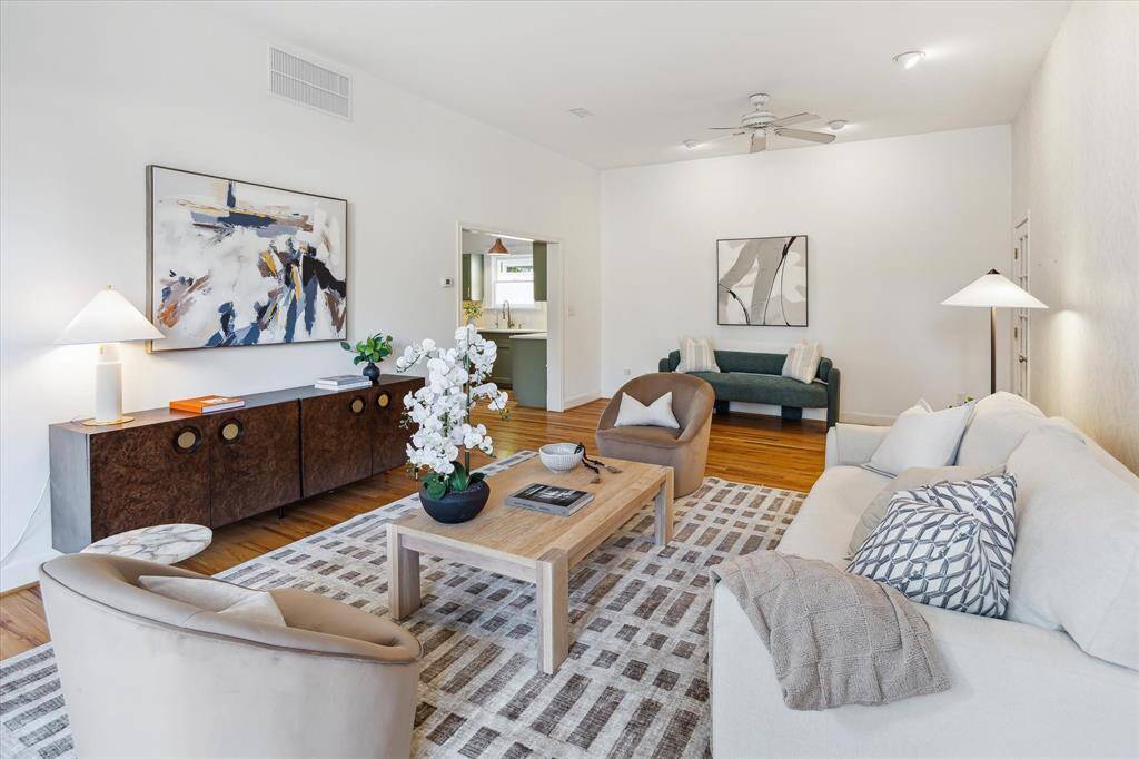 Another view of den emphasizing just how large it is! 10 foot ceilings are continued on in this room.
