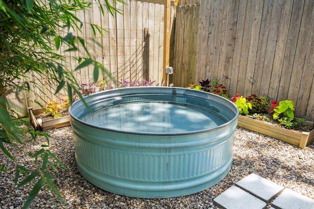 Close up of stock tank pool