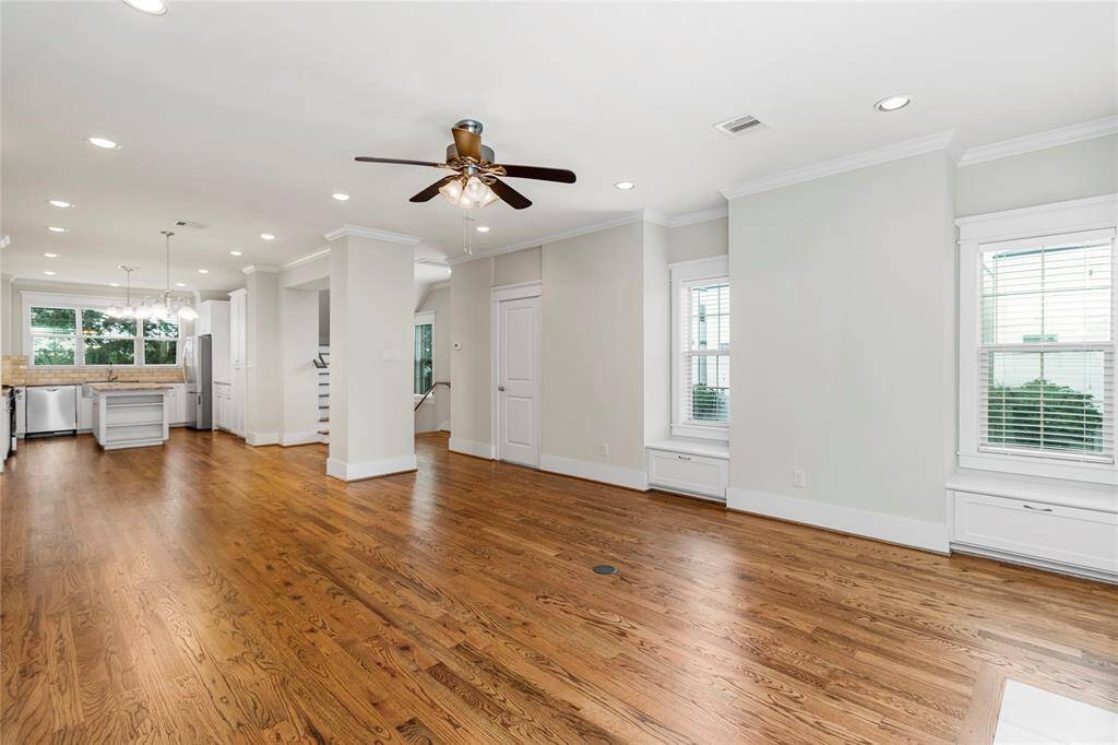 Hardwood flooring extends throughout the 2nd floor creating a warm cohesive look.