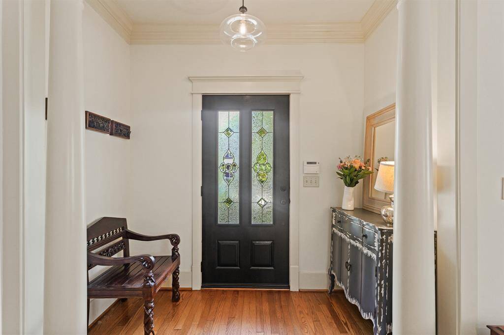 Timeless entryway with classic architectural elements, setting the tone for the refined style found throughout the home