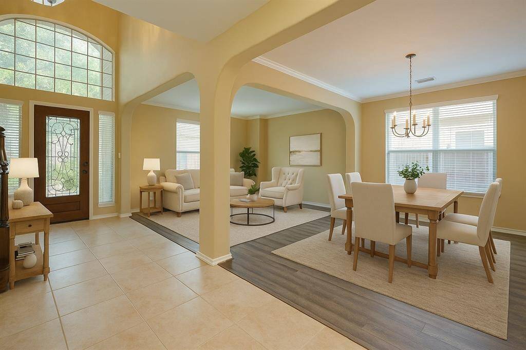**Virtually staged** formal living and dining room