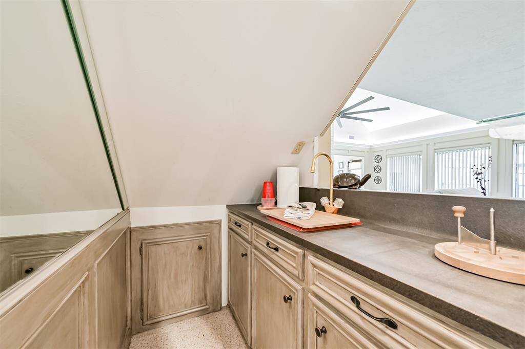 Cabinet space for storage & display, adds charm and character to the home.