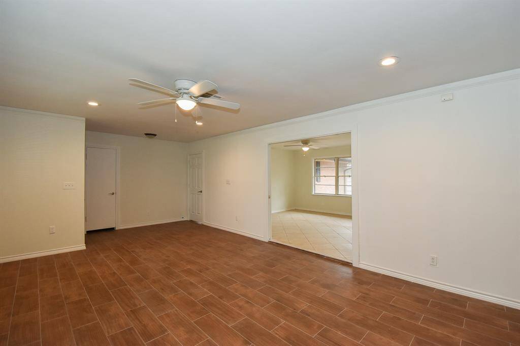 View from the formal living room into the family room.